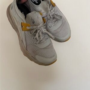 The North Face Gray and Yellow Athletic Shoes